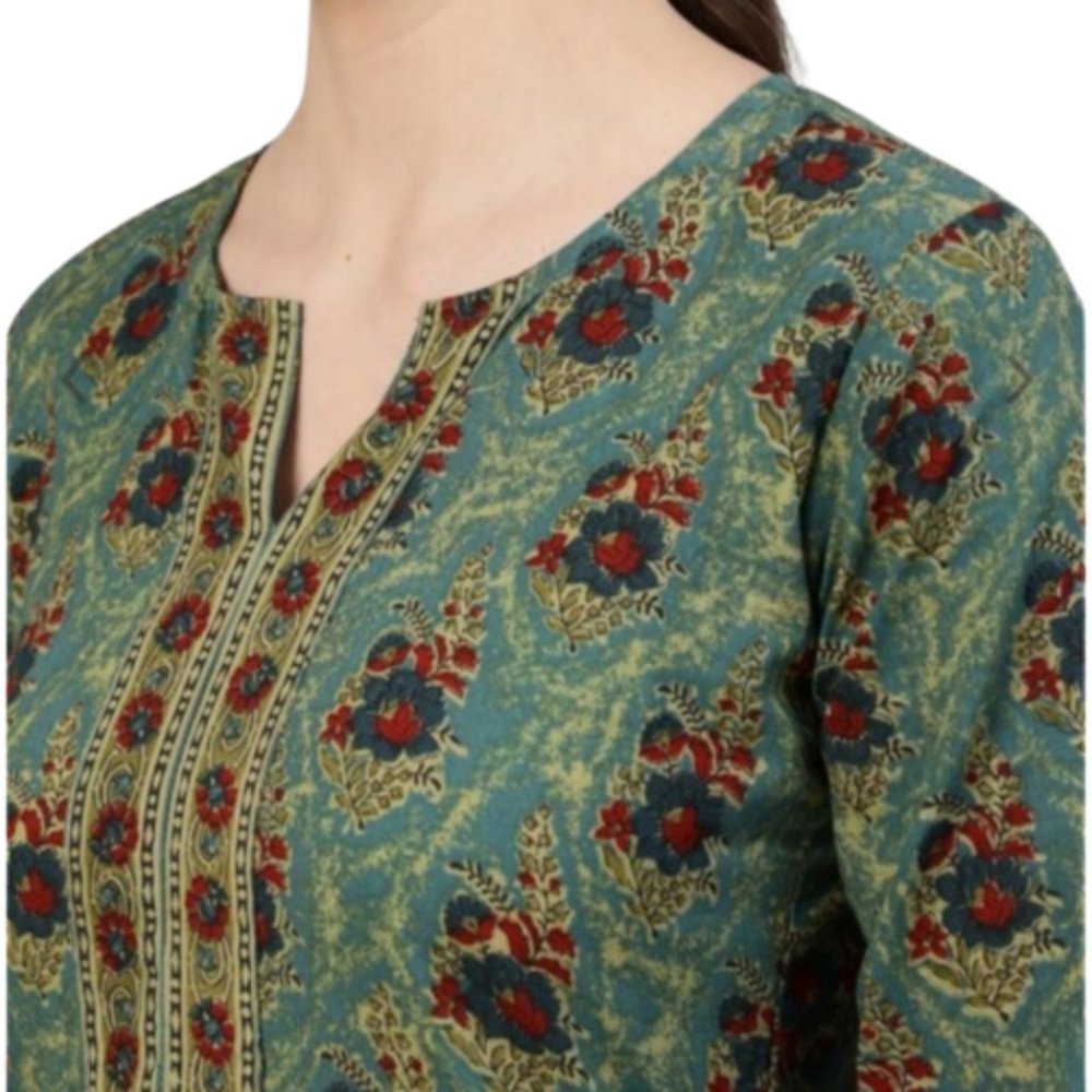 Women Cotton Kurta - Picture 2 of 5